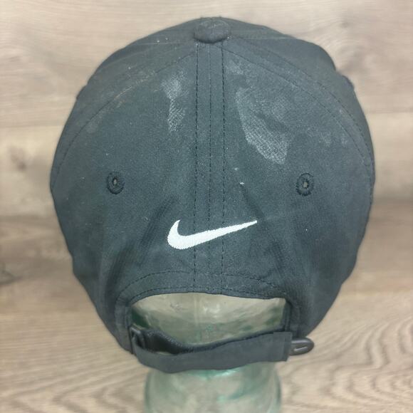 Nike Golf Legacy91 Tech Cap Dri-Fit Hat Black White Swoosh Embroidered Logo - Picture 8 of 15